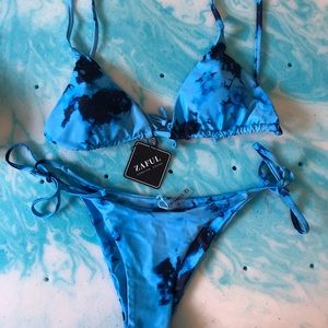 Zaful Blue Tie Dye Bikini
